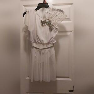 Elegant White Dress with Embellished Detail